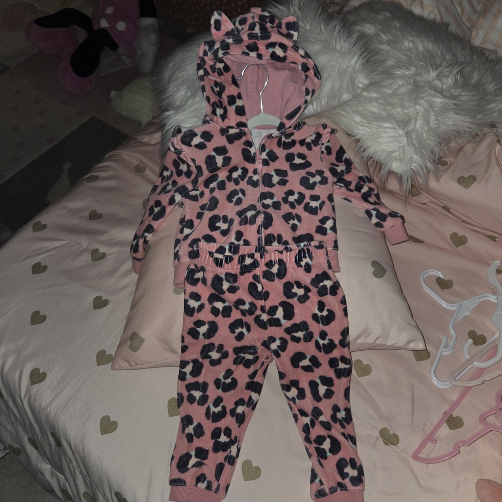Little Me Pink Leopard Print Kids Matching Set